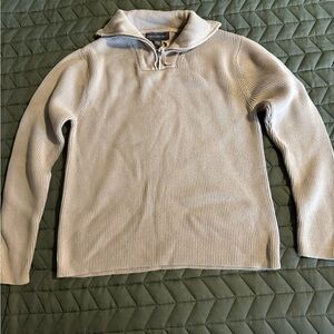 Banana Republic Men's Light Beige Zip-Up Sweater